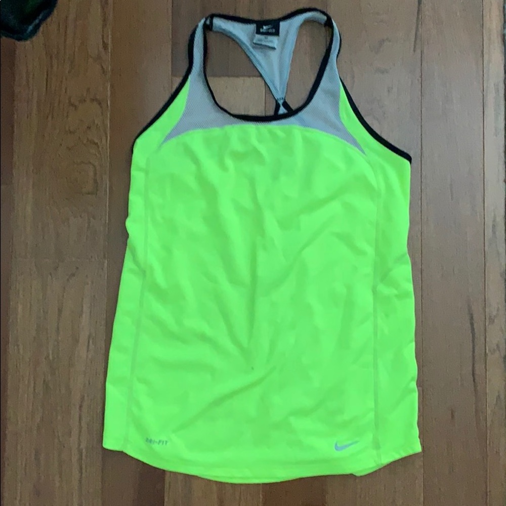 Neon yellow running tank top